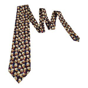 The Disney Store Silk Necktie Tie Many Faces of Donald Duck Blue